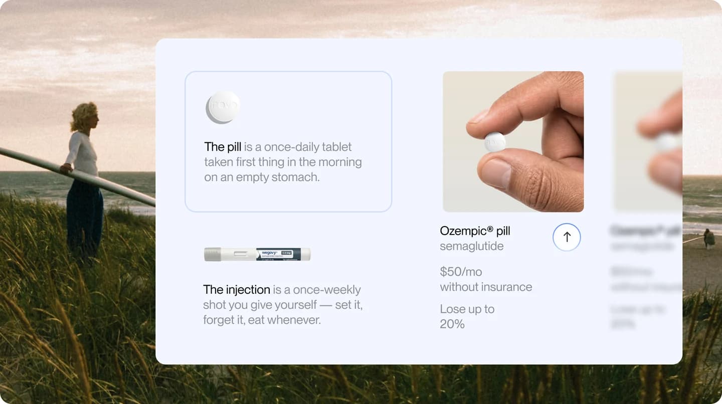 Choosing between the once daily pill and the once weekly injection in the Curie app